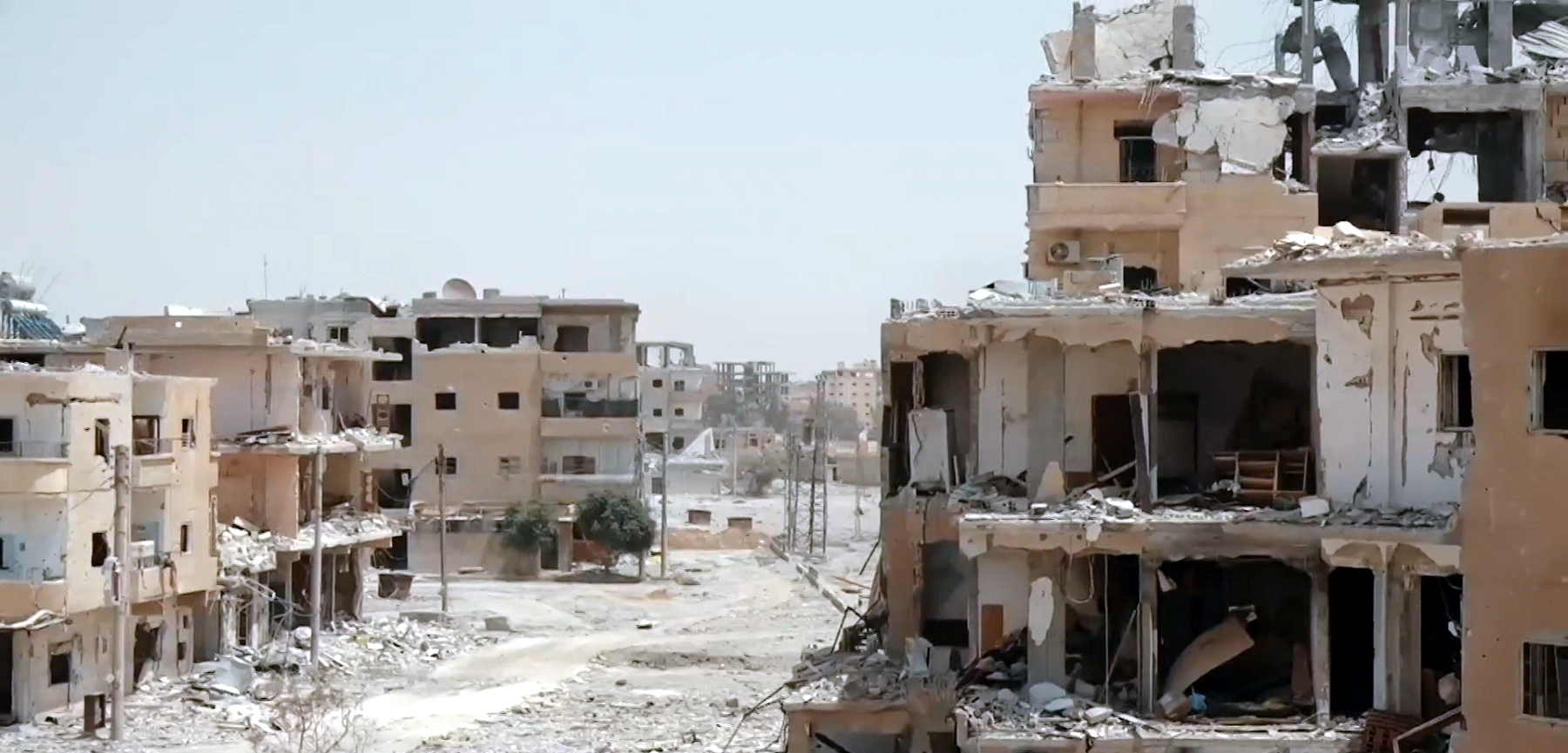 Une partie détruite de Raqqa (Syrie) lors de l'offensive militaire de 2017